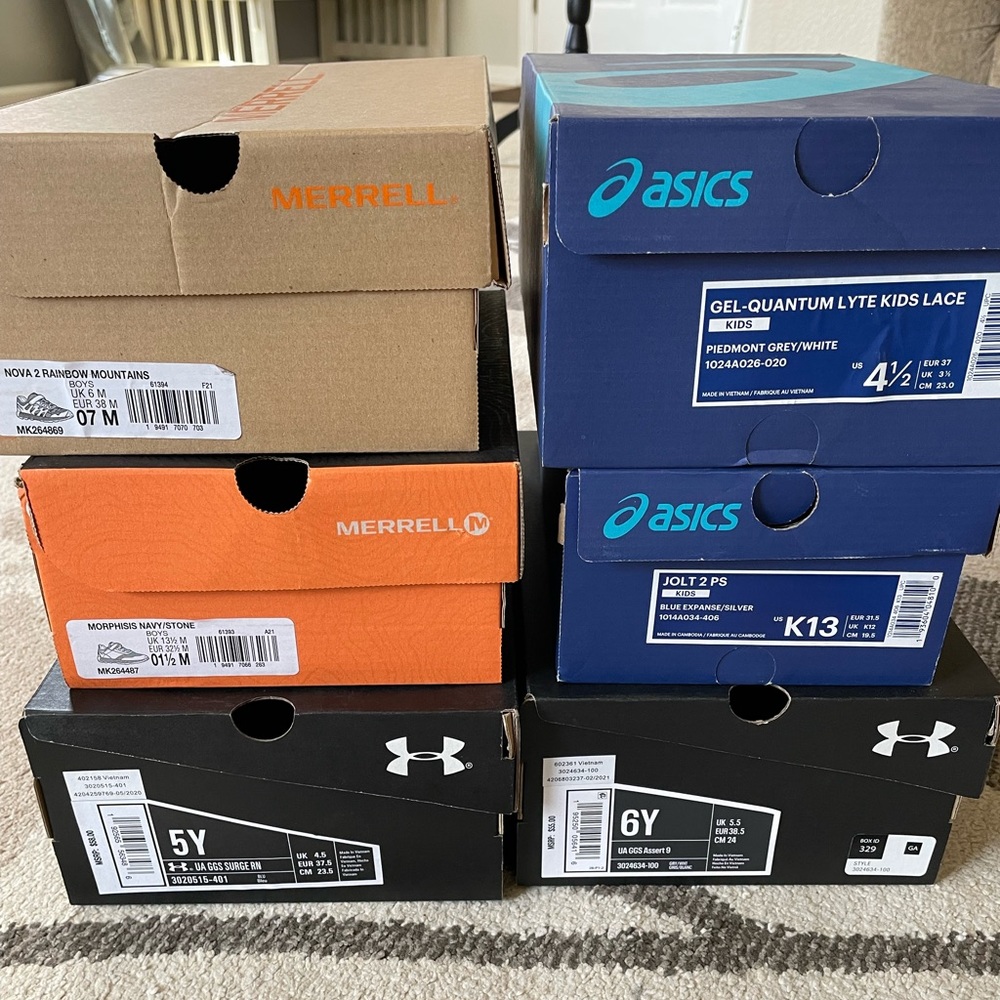Kids Assorted brands empty boxes